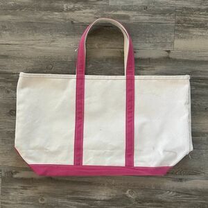 Vintage L.L. Bean Boat And Tote Pink Canvas Tote Bag XL